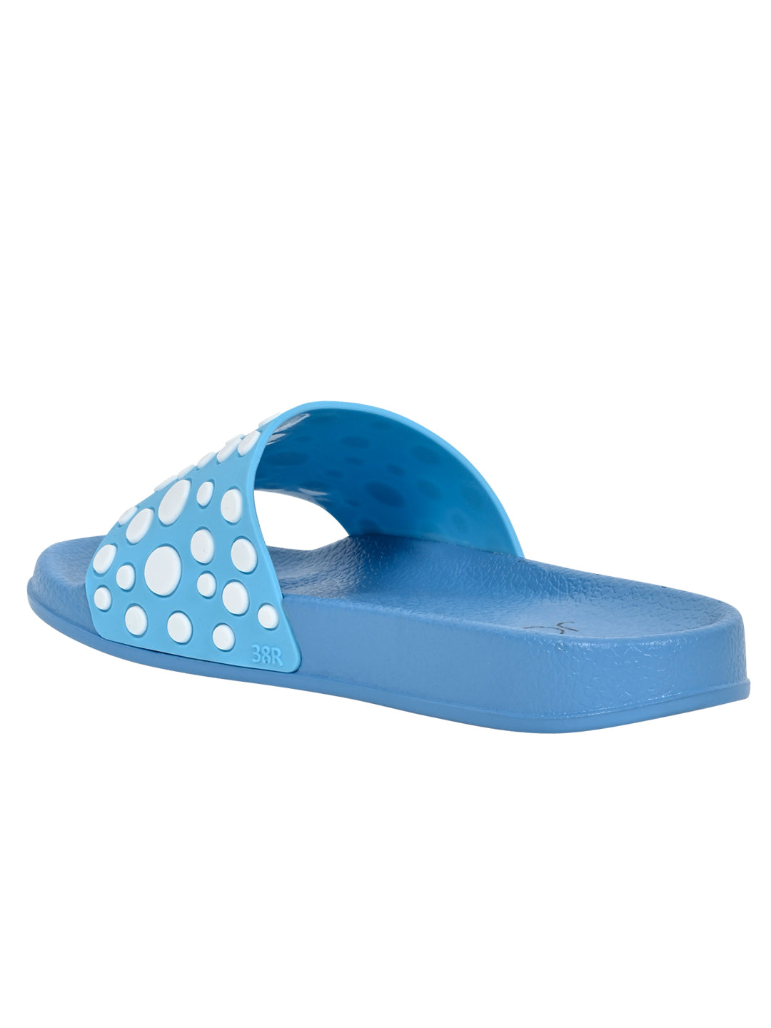 Jove Women's Light Blue Polkadot Sandals