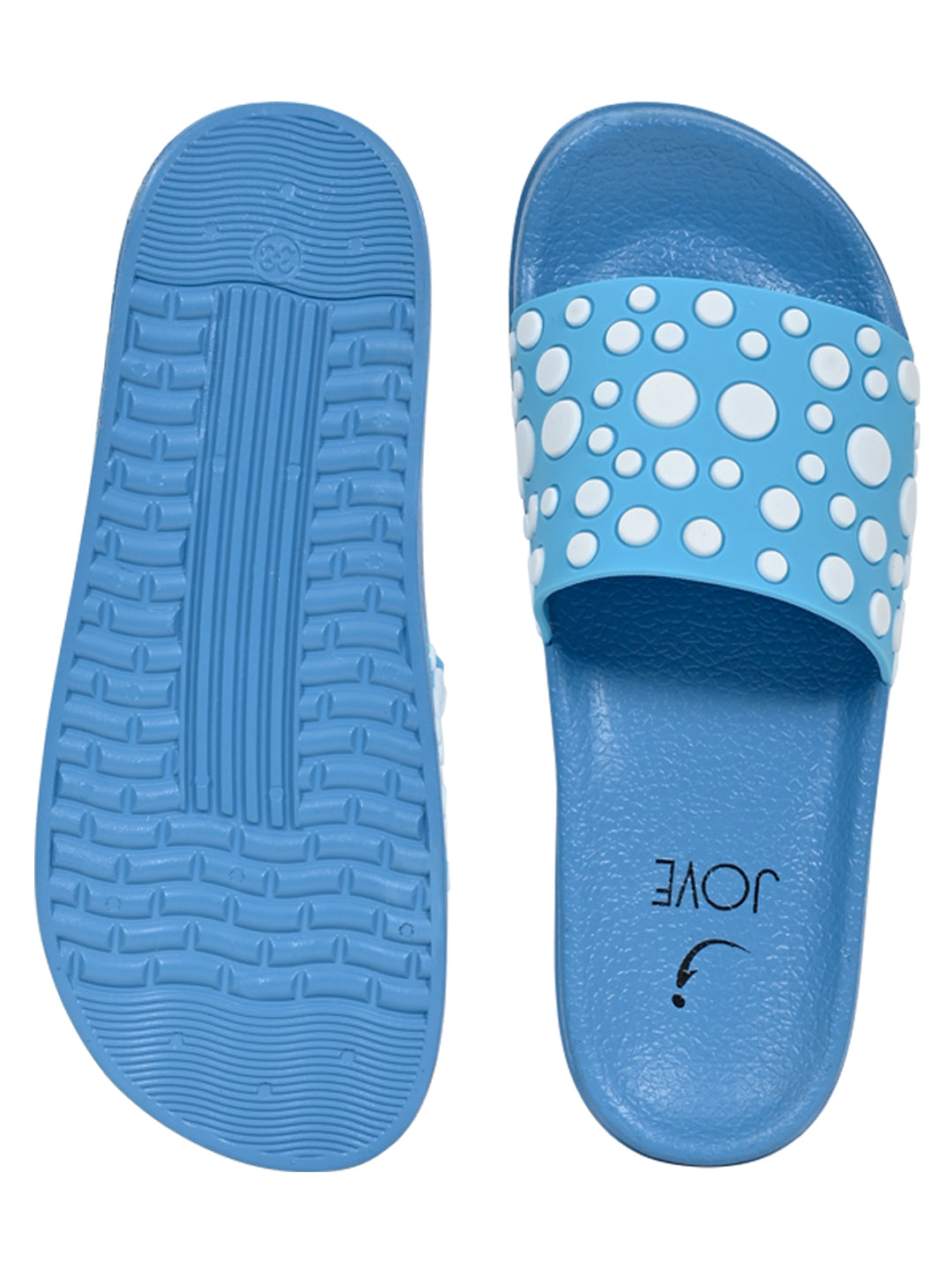 Jove Women's Light Blue Polkadot Sandals