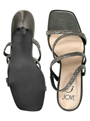 Jove Women's Strappy Heeled Sandals Pewter