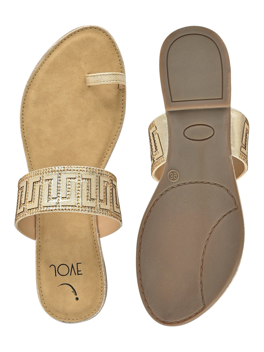 Jove Women's One Toe Sandal Gold