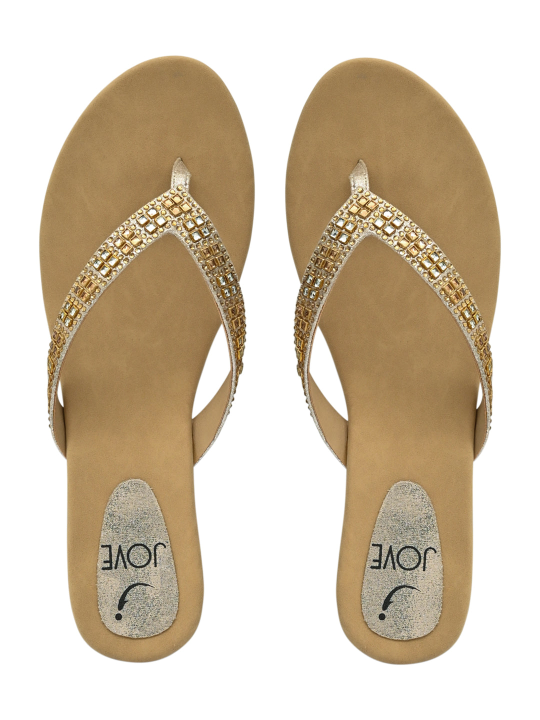 Jove Women's Wedge FlipFlop Gold