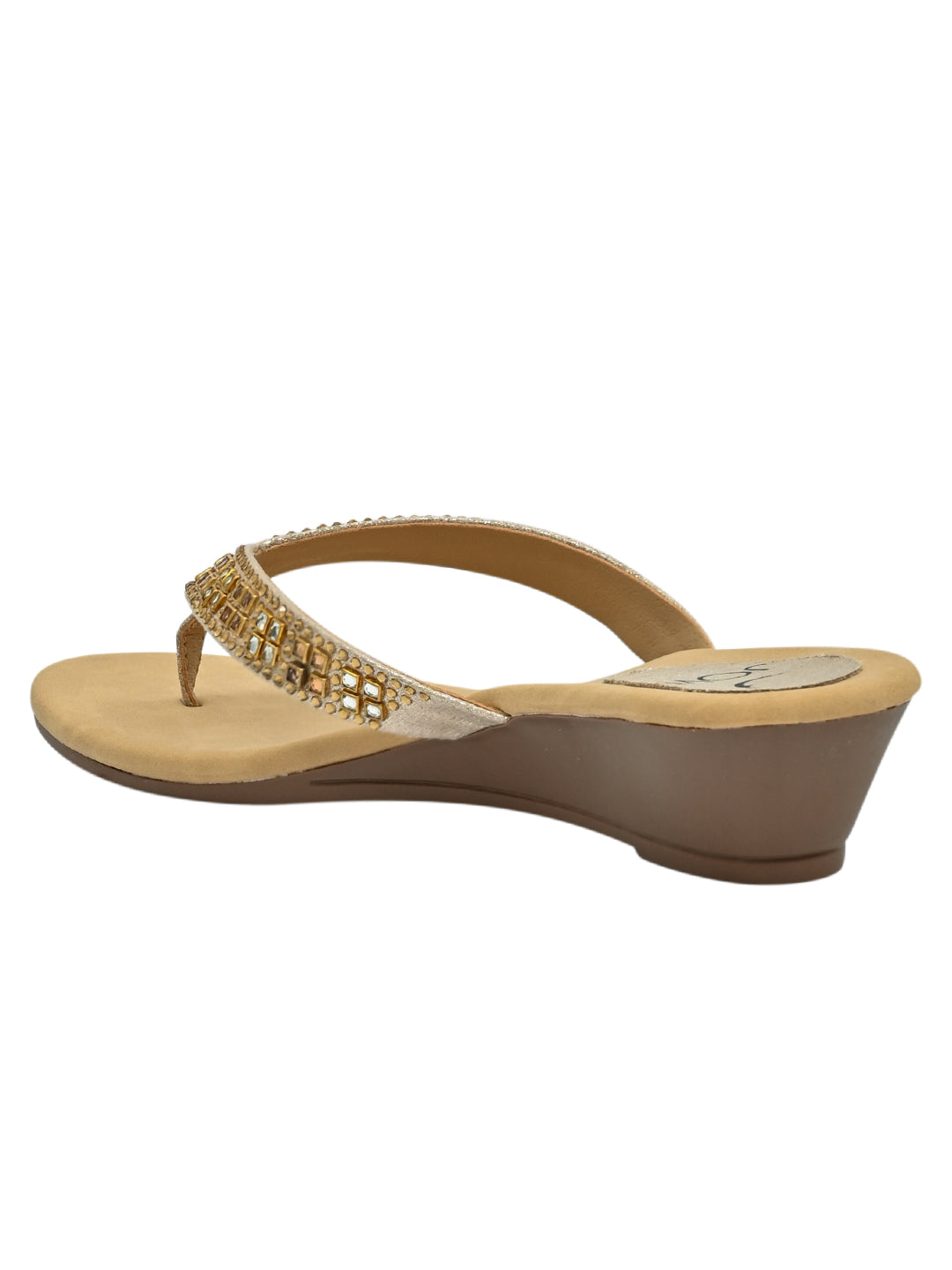 Jove Women's Wedge FlipFlop Gold