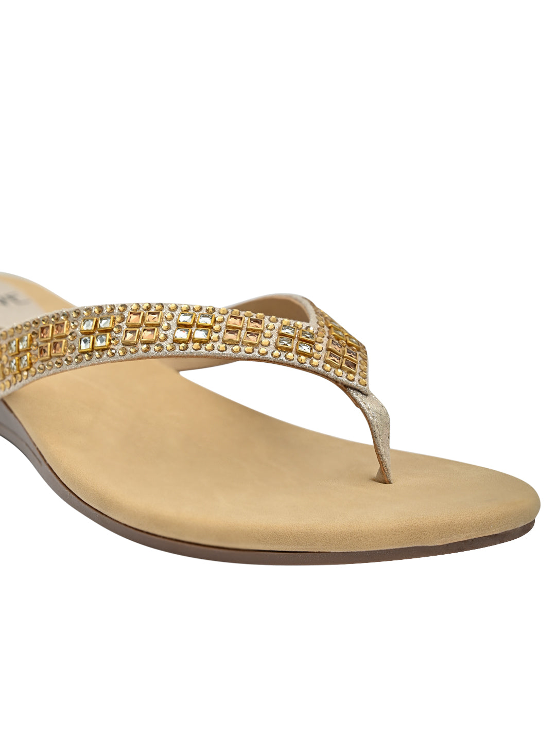 Jove Women's Wedge FlipFlop Gold