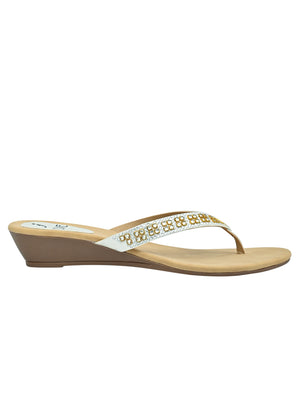 Jove Women's Wedge FlipFlop Silver