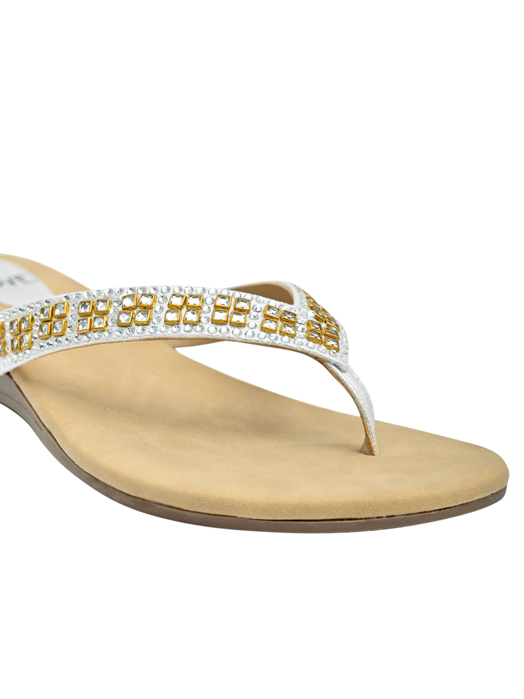 Jove Women's Wedge FlipFlop Silver
