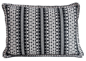 In-Sattva Black Contemporary Embroidered Cushion Cover and Pillow 14 X 20