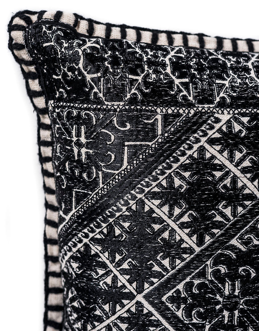 In-Sattva Black Shiny Cushion Cover and Pillow 14 X 20