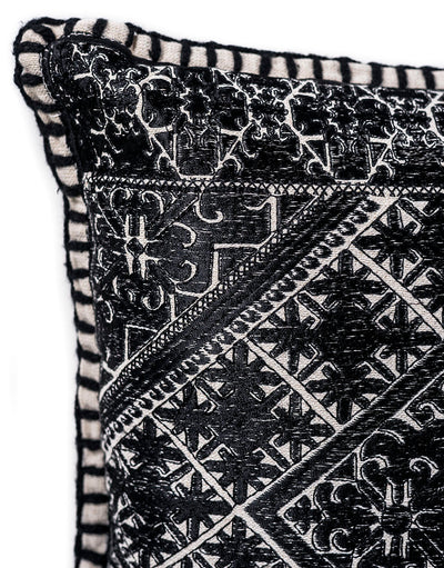 In-Sattva Black Shiny Cushion Cover and Pillow 14 X 20