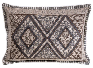 In-Sattva Beige Symmetrical Embroidered Cushion Cover and Pillow 14 X 20