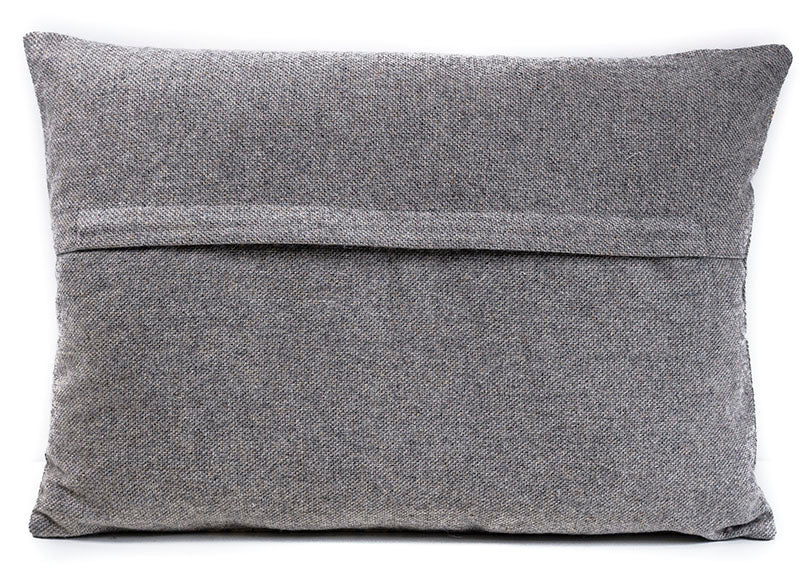 In-Sattva Quilt Patchwork Embroidered Wool Cushion Cover and Pillow 14 X 20