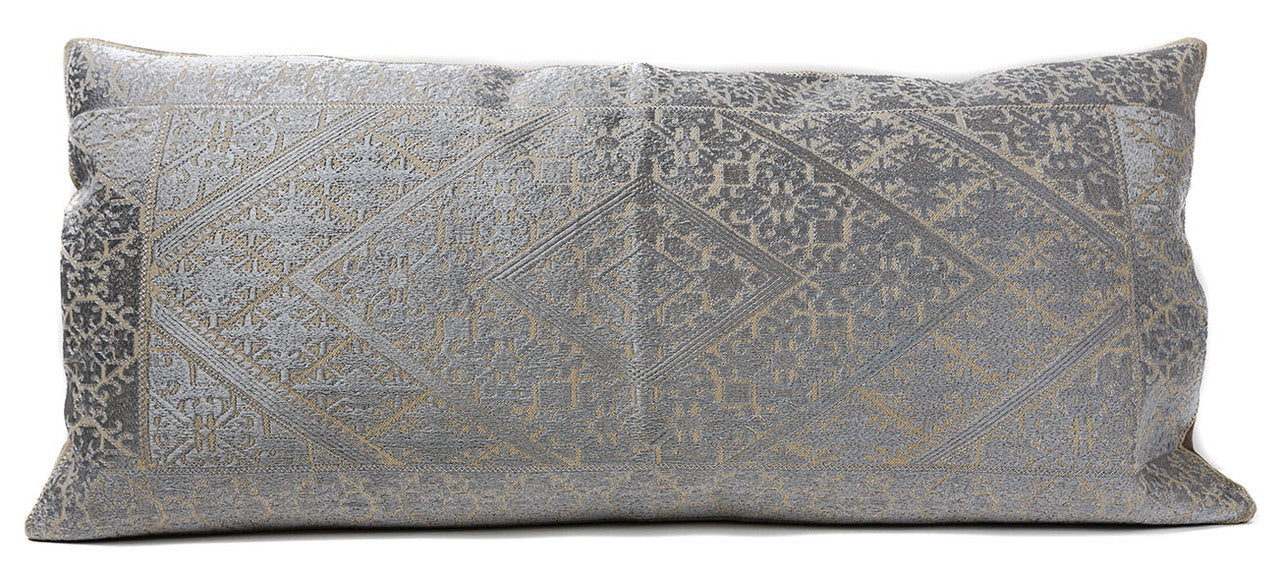 In-Sattva Silver Shiny Cushion Cover and Pillow 14 X 30