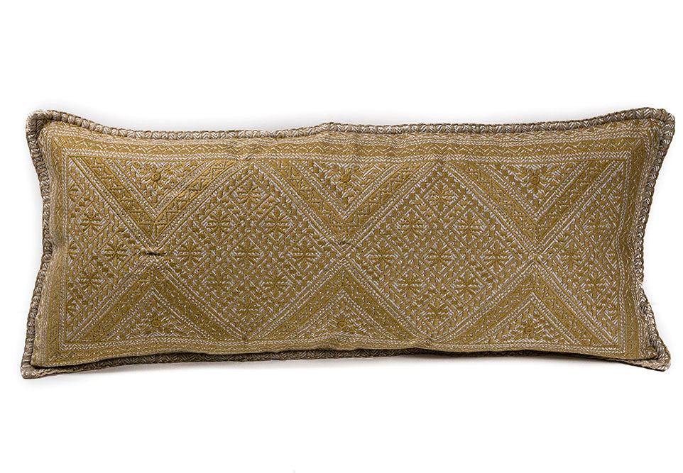 In-Sattva Golden Symmetrical Shiny Cushion Cover and Pillow 14 X 30