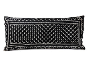 In-Sattva Black Frame Embroidery Cushion Cover and Pillow 14 X 30