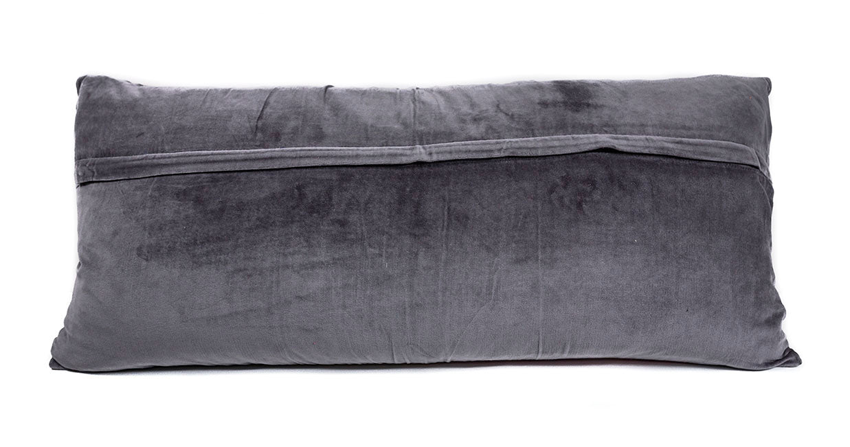 In-Sattva Purple Contemporary Embroidered Cushion Cover and Pillow 14 X 30