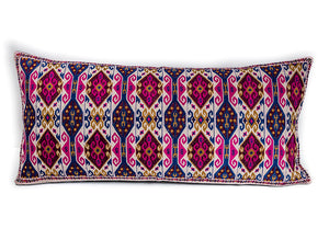 In-Sattva Home Geometric and Ancient Art Hand-Embellished Cotton Cushion Cover Decorative Pillow, Pk, 14 x 30