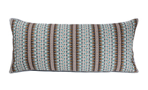 In-Sattva Brown Contemporary Embroidered Cushion Cover and Pillow 14 X 30