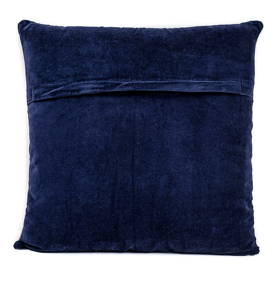 In-Sattva Brown Contemporary Embroidered Cushion Cover and Pillow 20 X 20