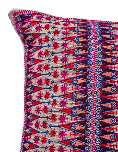 In-Sattva Purple Contemporary Embroidered Cushion Cover and Pillow 20 X 20