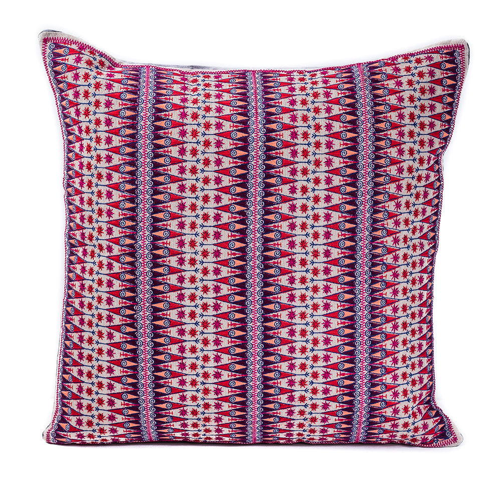 In-Sattva Purple Contemporary Embroidered Cushion Cover and Pillow 20 X 20