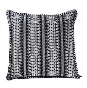 In-Sattva Black Contemporary Embroidered Cushion Cover and Pillow 20 X 20