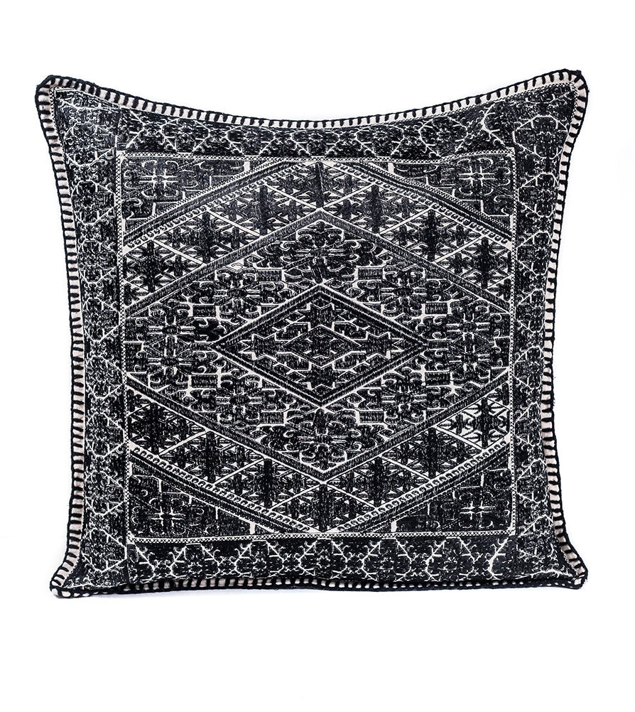 In-Sattva Black Shiny Cushion Cover and Pillow 20 X 20