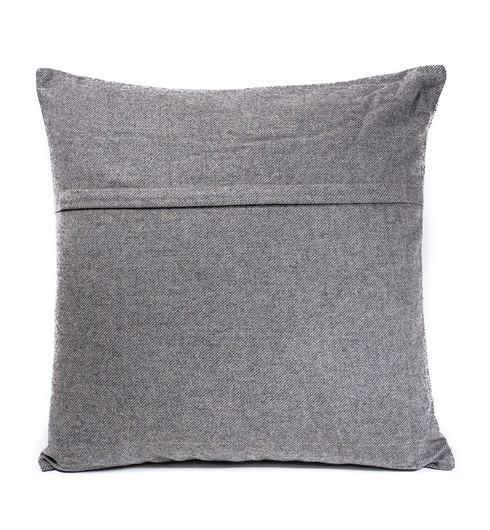 In-Sattva Off-White Shiny Embroidered Cushion Cover and Pillow 20 X 20