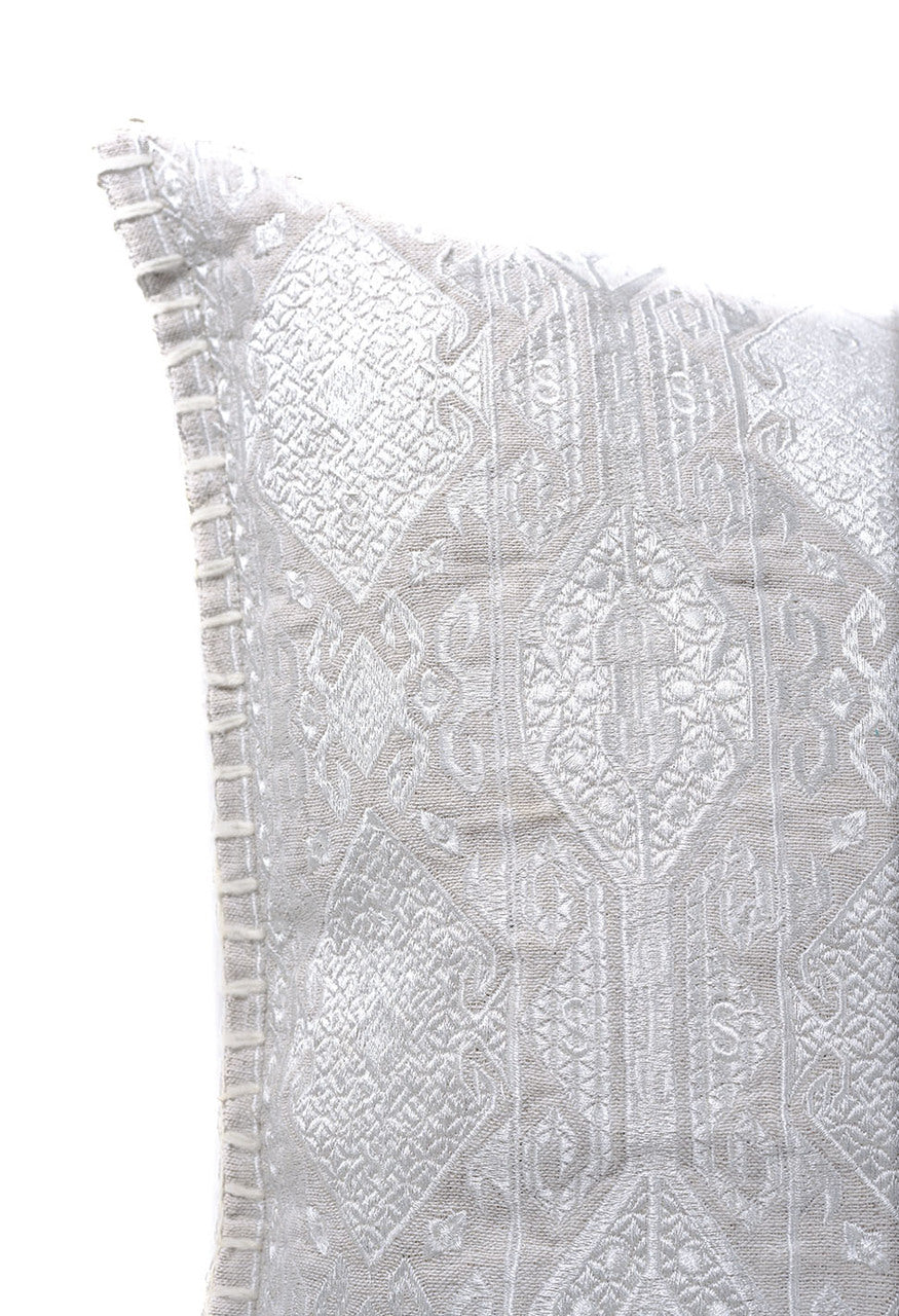 In-Sattva Home Geometric and Ancient Art Hand-Embellished Cotton Cushion Cover Decorative Pillow, Ow, 20 x 20