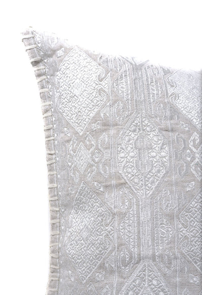 In-Sattva Home Geometric and Ancient Art Hand-Embellished Cotton Cushion Cover Decorative Pillow, Ow, 20 x 20