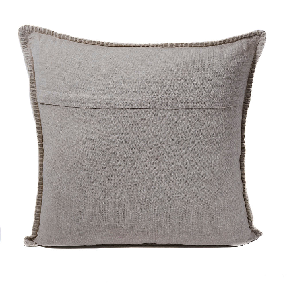In-Sattva Off-White Contemporary Embroidered Cushion Cover and Pillow 20 X 20