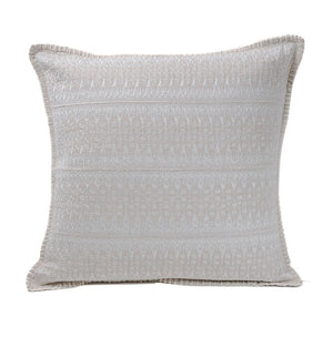 In-Sattva Off-White Contemporary Embroidered Cushion Cover and Pillow 20 X 20