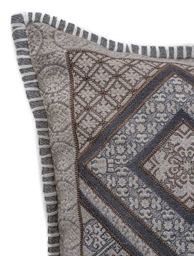 In-Sattva Brown White Diamond Cushion Cover and Pillow 20 X 20