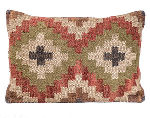 In-Sattva Symmetrical Diamond Patchwork Canvas Cushion Cover and Pillow