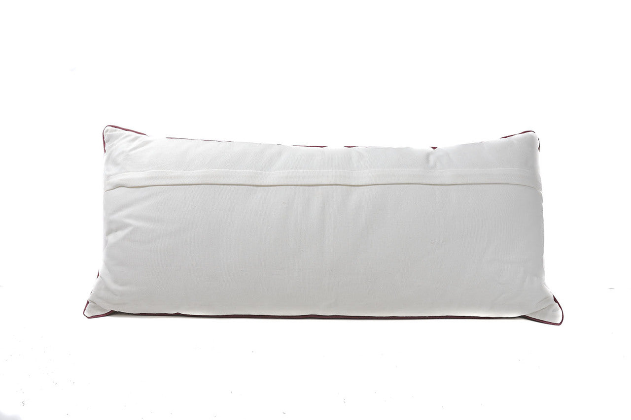 In-Sattva Red White Pin Stripe Cushion Cover and Pillow 14 X 30