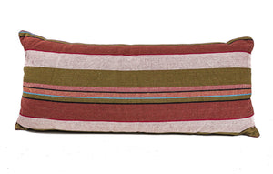 In-Sattva Red White Pin Stripe Cushion Cover and Pillow 14 X 30