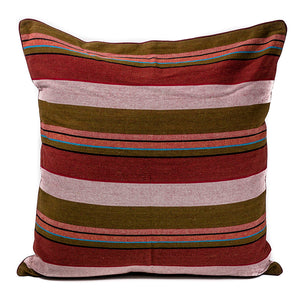 Rangeene Red White Pinstripe Cushion Cover and Pillow 24 X 24