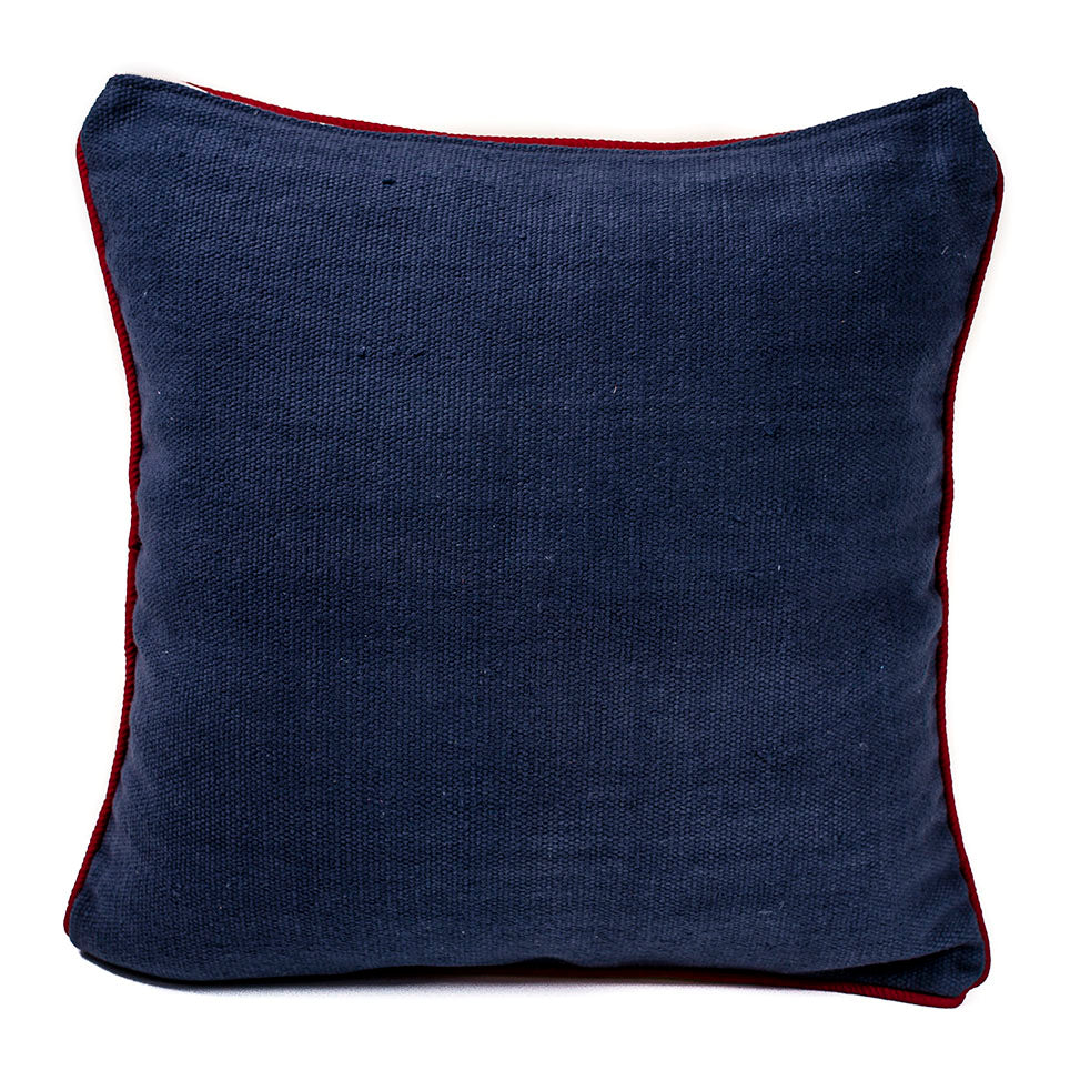 In-Sattva Green Blue Solid Canvas Cushion Cover and Pillow