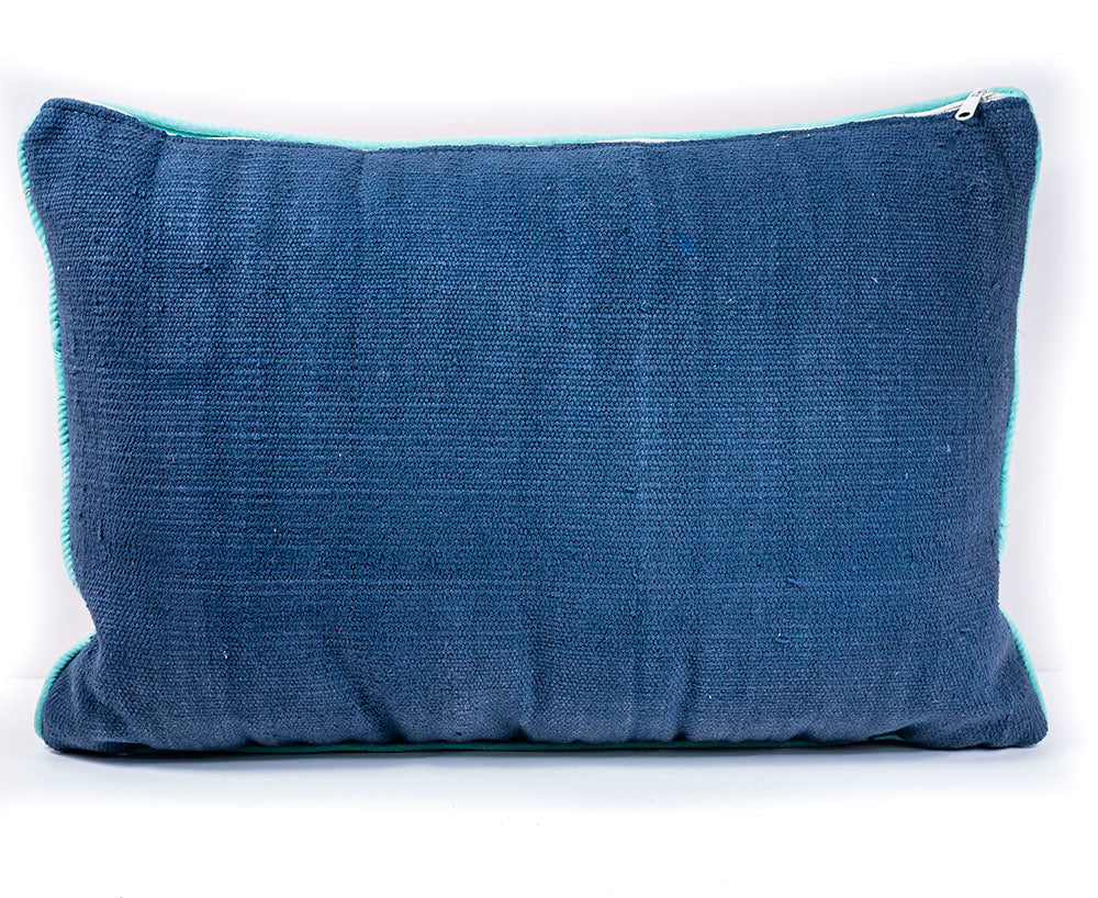 Rangeene Red Navy Solid Canvas Cushion Cover and Pillow