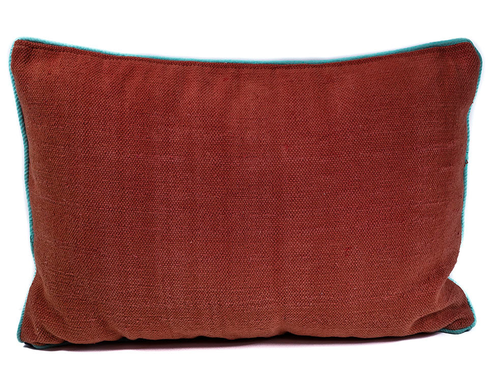 Rangeene Red Navy Solid Canvas Cushion Cover and Pillow