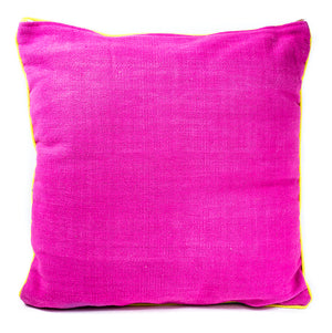 Rangeene Fuchsia Blue Solid Canvas Cushion Cover and Pillow