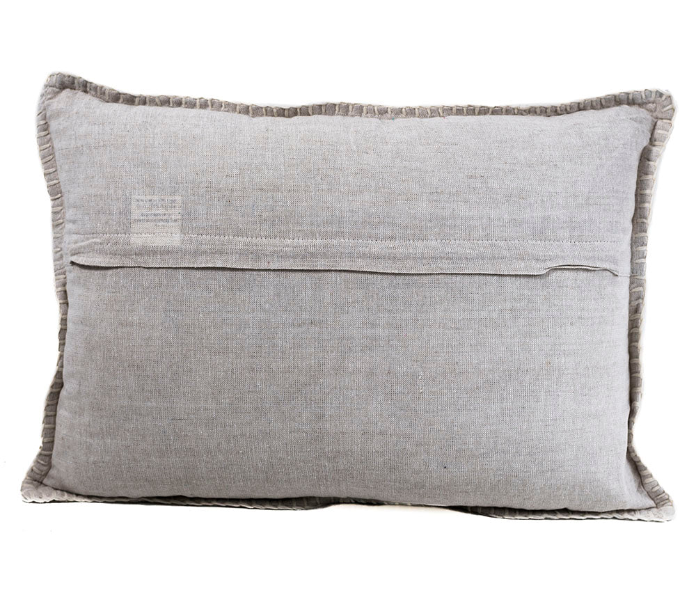 In-Sattva Off-White Contemporary Embroidered Cushion Cover and Pillow 14 X 20