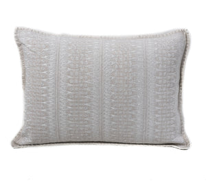 In-Sattva Off-White Contemporary Embroidered Cushion Cover and Pillow 14 X 20