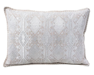 In-Sattva Home Geometric and Ancient Art Hand-Embellished Cotton Cushion Cover Decorative Pillow, Ow, 14 x 20