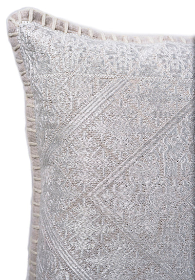 In-Sattva Off-White Shiny Cushion Cover and Pillow 14 X 20