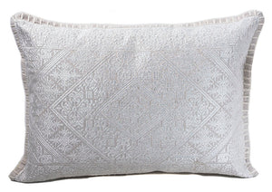 In-Sattva Off-White Shiny Cushion Cover and Pillow 14 X 20