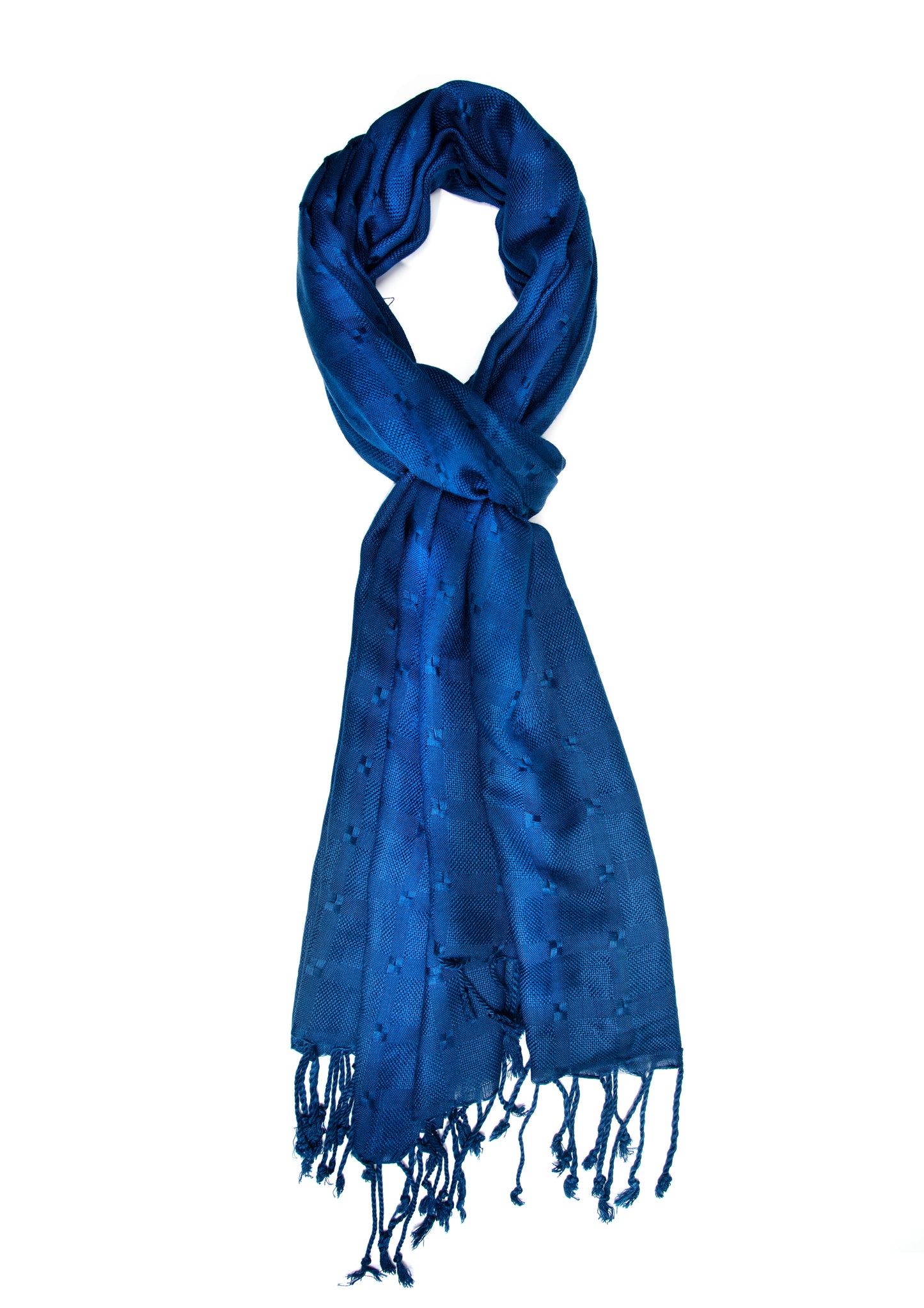 Classic Soft Solid Indigo Blue Scarf Stole | Standard View