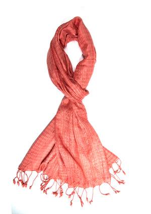 In-Sattva Solid Peach Rose Solid Scarf Stole