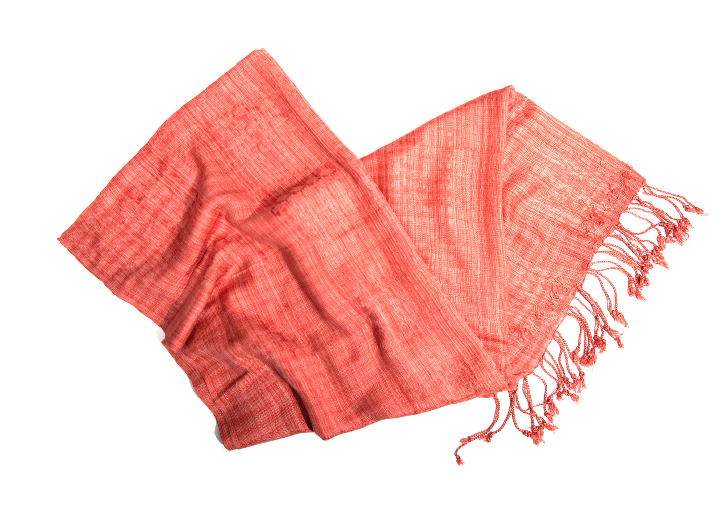 In-Sattva Solid Peach Rose Solid Scarf Stole | Folded 