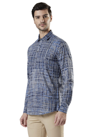 Ethnix Men's Hip-Length Pullover Kurta Tunic made with Faded Cotton Denim Feel