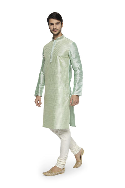 Ethnix Men's Mandarin Collar Festive Collection with Fine Detailing Kurta Pajama 2-piece set