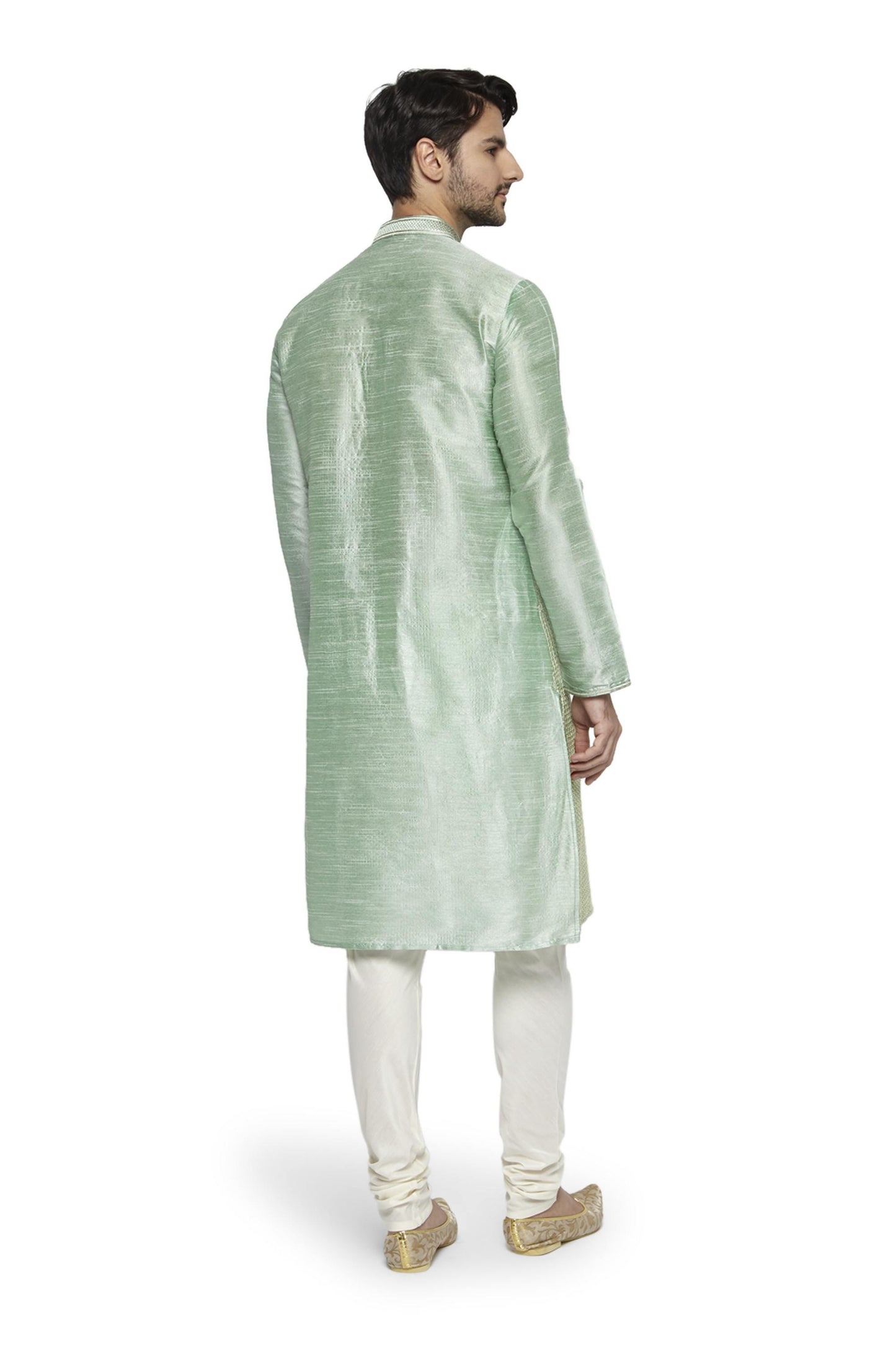Ethnix Men's Mandarin Collar Festive Collection with Fine Detailing Kurta Pajama 2-piece set
